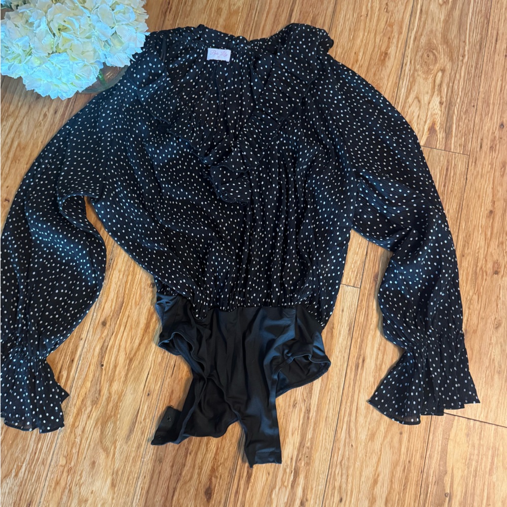 NWOT Black Polka Dot Bodysuit